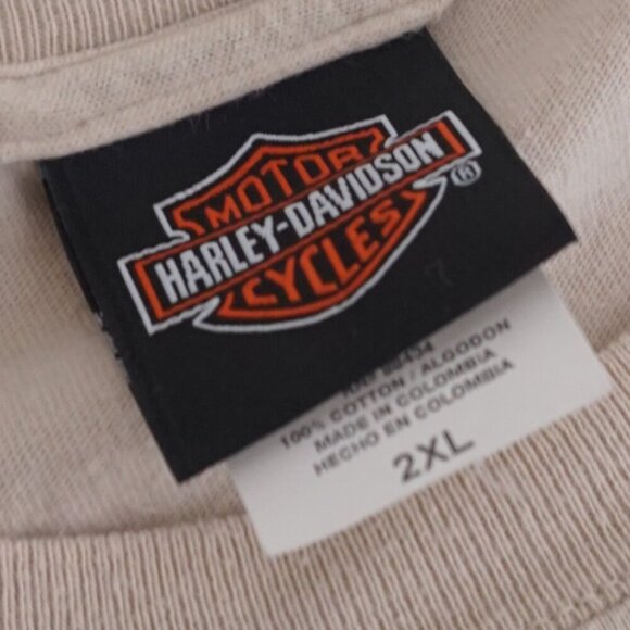 Harley-Davidson '05 Motorcycles Beige Sportster Eagle Short Sleeve T-Shirt 2XL - Picture 9 of 11
